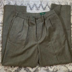 J. Crew Brown Houndstooth Pleaded Pants 34x32